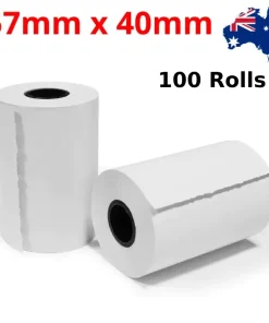 100 Premium Thermal Paper Rolls 57mm x 40mm